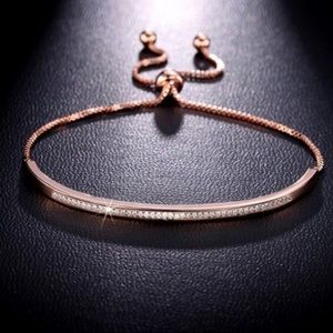 Newbark Half Bar 18ct Rose Gold Plated Adjustable